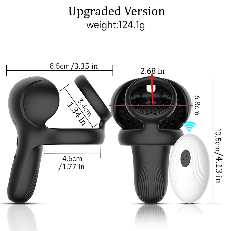 Male Silicone Penis Lock Ring Scrotum Ball Stimulate With Remote Contral gallery
