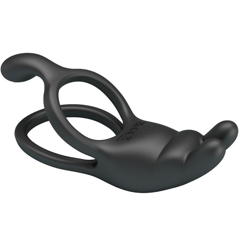 Pretty Love Seth - Black Rabbit Vibrating Double Phallic Ring gallery
