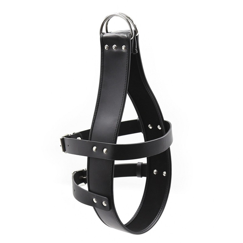 Pu Leather Suspension Swing Head Harness Hood Bondage BDSM Belt Straps gallery