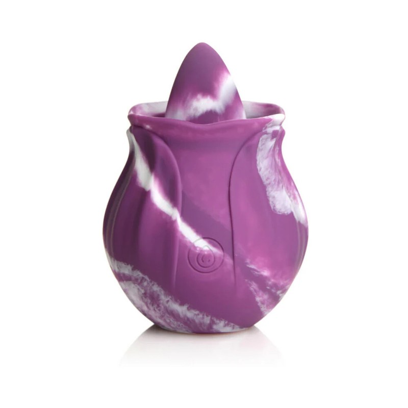 Curve Toys Gossip Cum Into Bloom Rechargeable Silicone Licking Rose Purple Twirl gallery