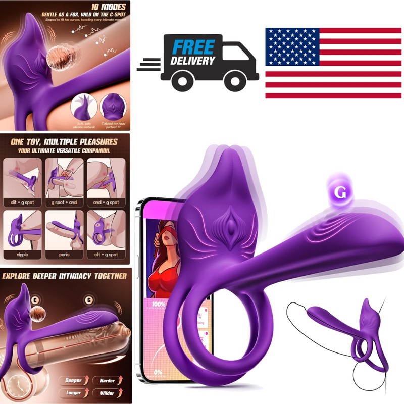 Fox Shaped Clitoral Stimulator with Vibrating Cock Ring for Intense Stimulation