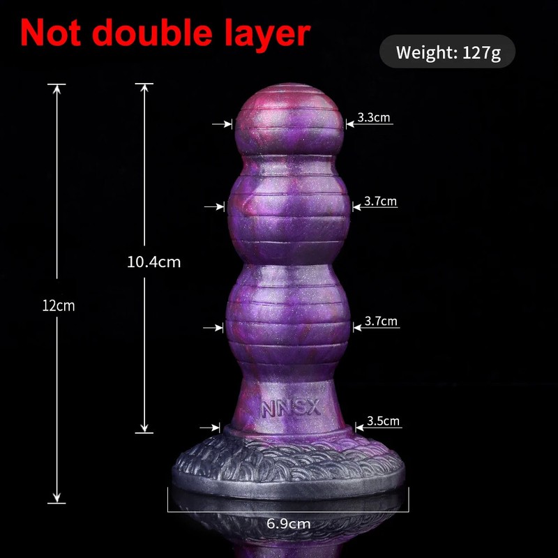 Realistic Dual-Layer Adult Butt Plug Silicone Two Layer Artificial Penis Sex Toy