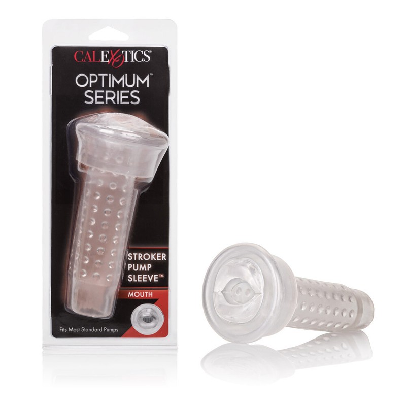 Cal Exotics Optimum Series Stroker Pump Sleeve Mouth Masturbator – Clear
