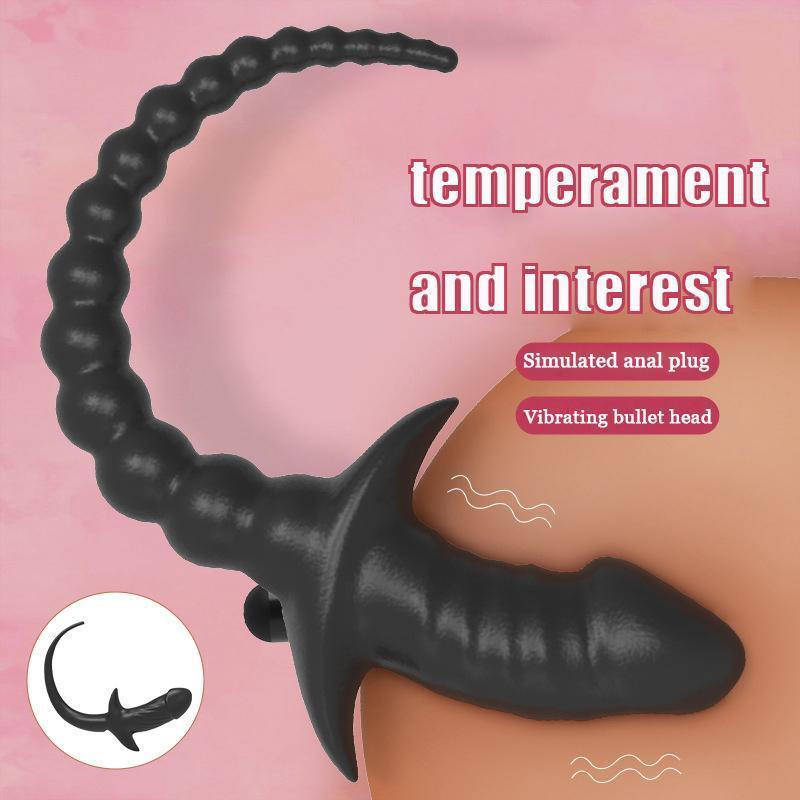Prostate Massage Anal Vibrator Butt Plug Tail SM G-Spot Stimulator Anus Expander