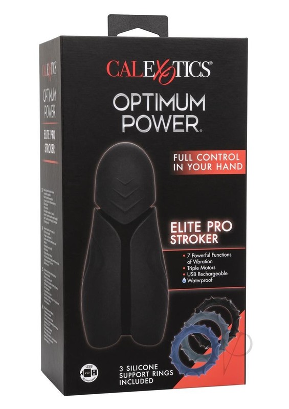 Optimum Power Elite Pro Stroker Silicone Rechargeable Masturbator – Black