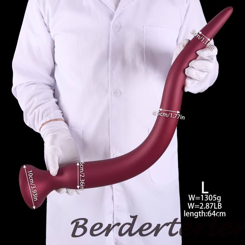 Long Red Anal Plug Deep Anal Masturbation Tool Silicone Butt Plug Anal Sex Toys gallery