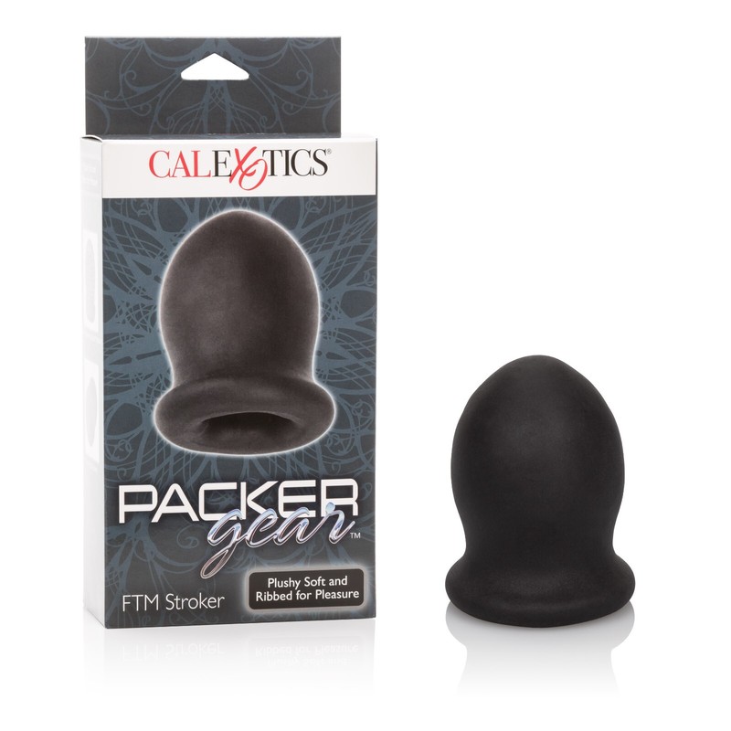 Cal Exotics Packer Gear FTM Stroker Black – Plushy Soft & Ribbed Masturbator