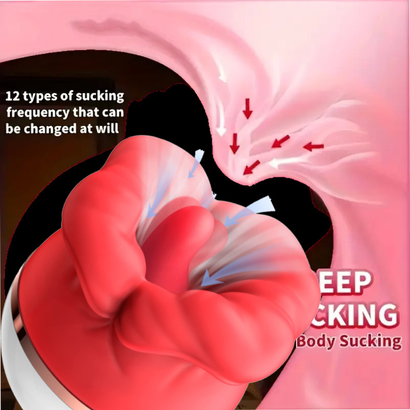 Licking Sucking Vibrator Clit Sucker Dildo G-spot Massager Sex Toy for Women