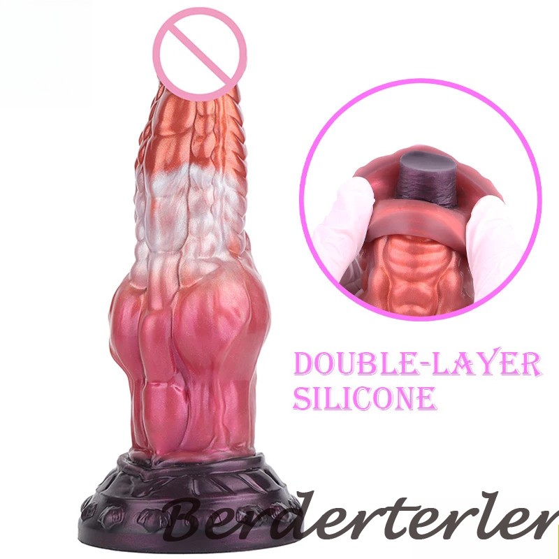 24.8*7.3cm Huge Glans Dragon Scaly Silicone Alien Dildo Space Penis Anal Sex Toy