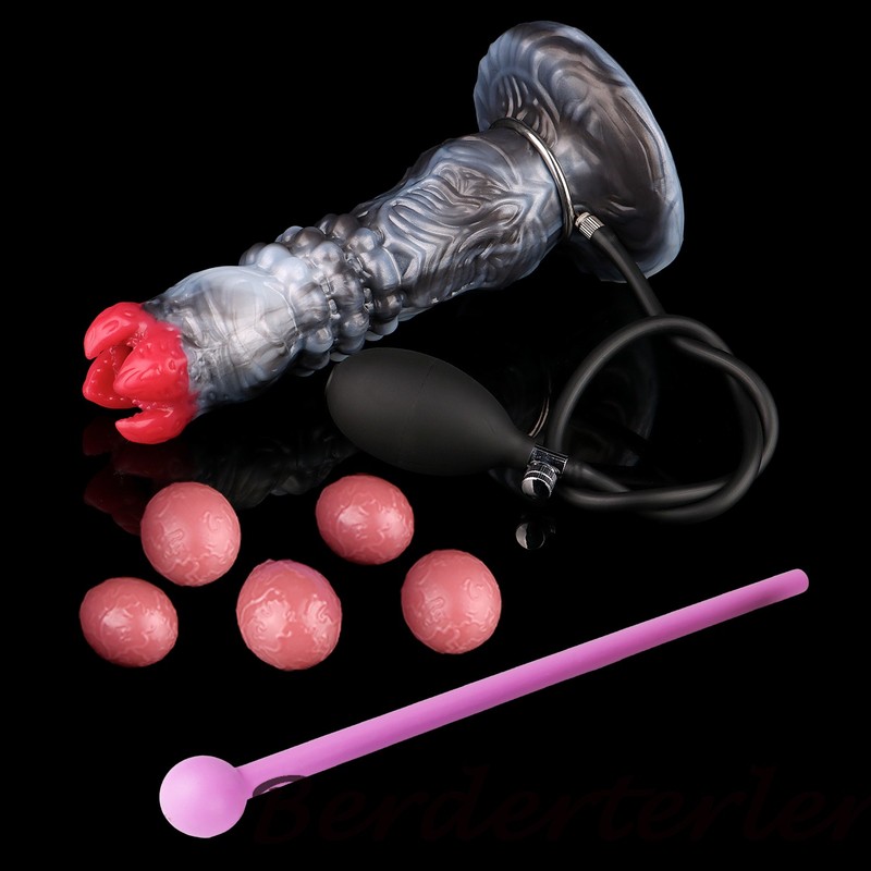 Monster Anal Plug Alien Ovipositor Inflatable & Manual Laying Hollow Dildo Toy gallery
