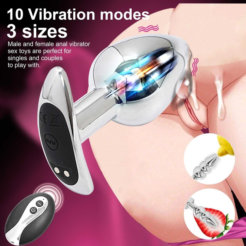 Mini Metal Vibrator Anal Dildo Butt Plug Penis G-spot Stimulator Remote Control gallery