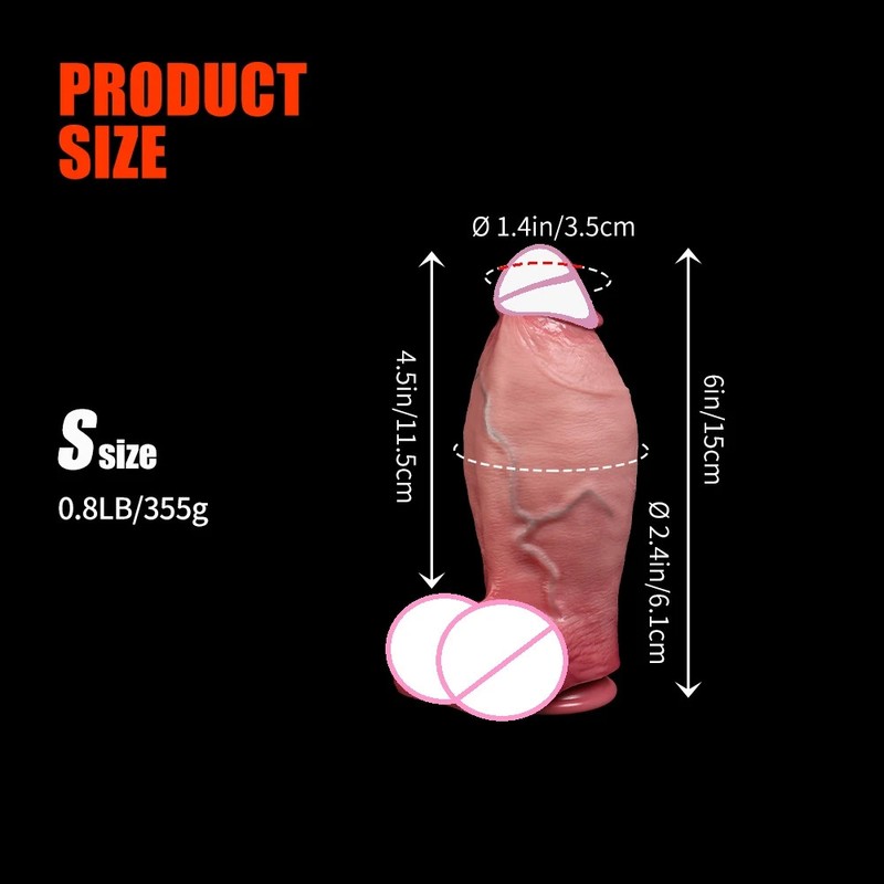 XXL Fake Dildo Penis Women Realistic Sliding Foreskin Testicles Dildos Sex Toys
