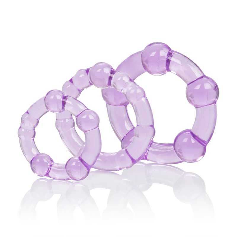 Cal Exotics Island Rings Purple 3pk – Penis Cock Erection Enhancer Rings