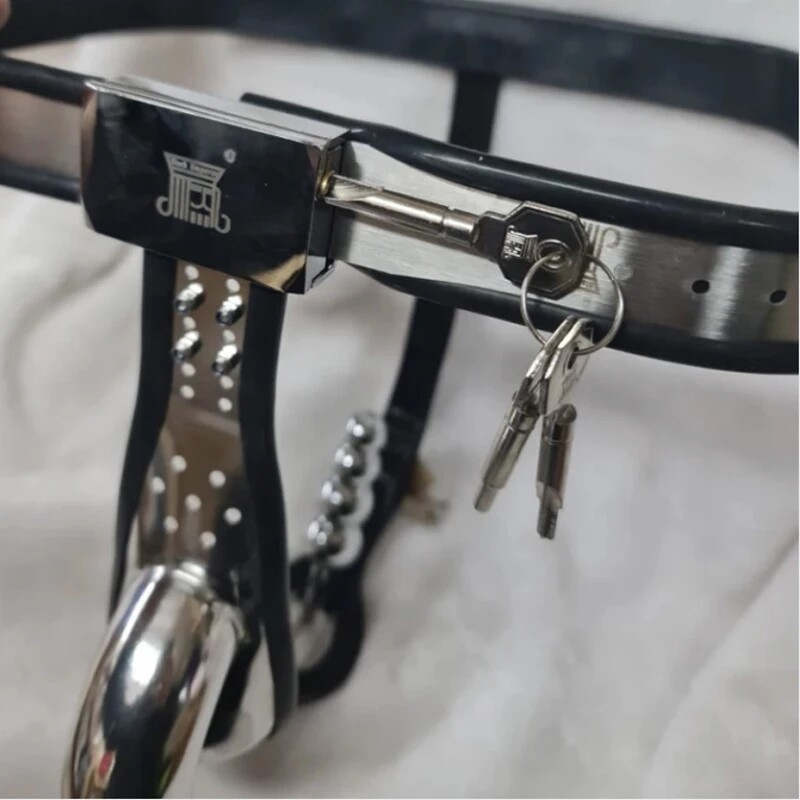 Male Stainless Steel Chastity Belt Adjustable Device BDSM Penis Cage Beads Plug gallery