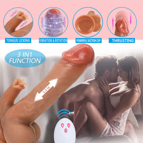 10 Frequency Vibration Lifelike Insertion Penis Licking And Rotating for Women