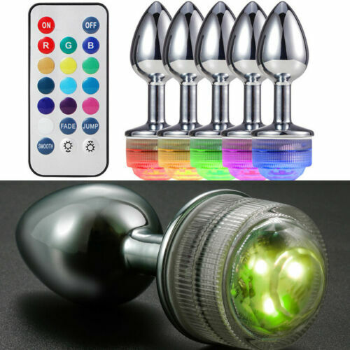 LED Light Anal Butt Plug Anal Beads G-Spot Cosplay Dildo Adult Tail Sex Toys USA gallery