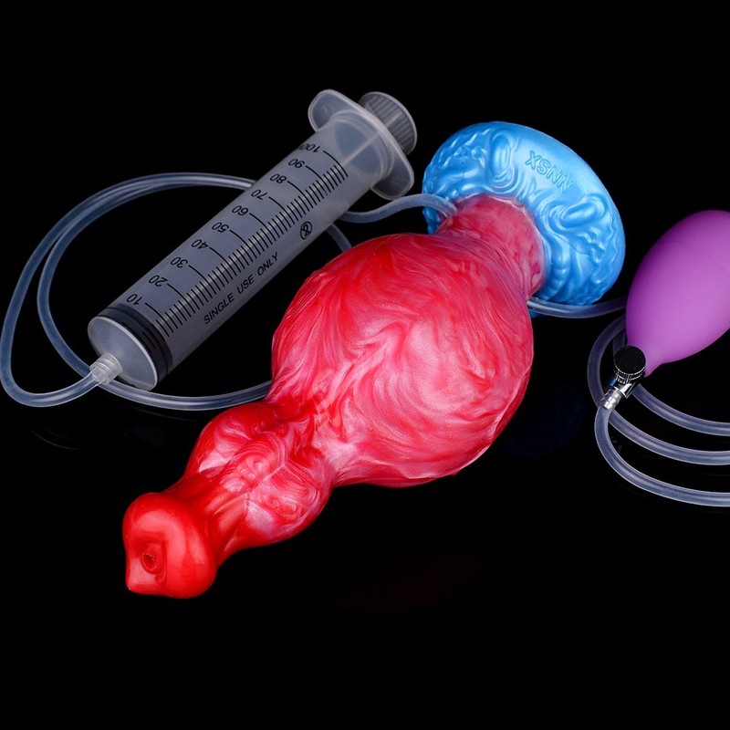 Realistic Squirting Inflatable Knot Dildo Fantasy Dildo G-Spot Cumming Cock USA gallery