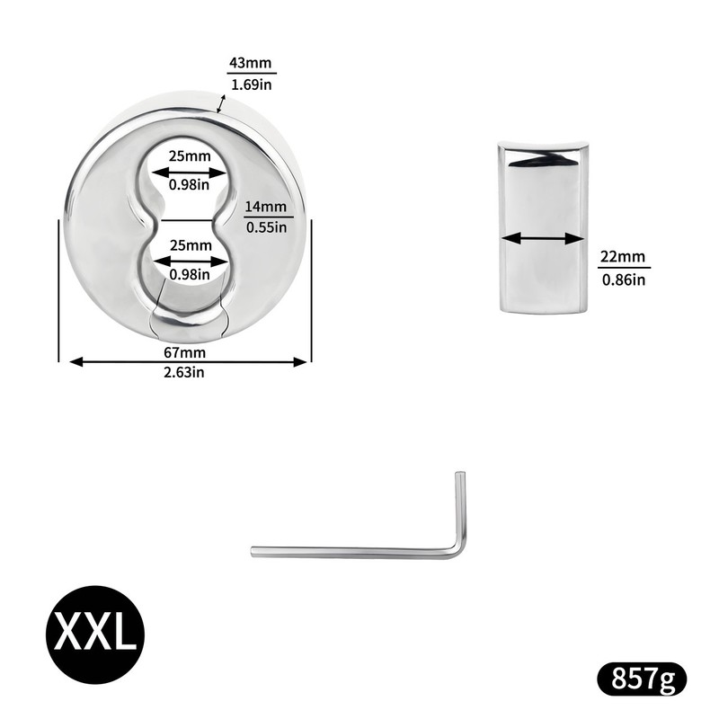 Stainless Steel Cock Ring Heavy Weight Ball Stretcher Scrotum Ring for Men 5Size
