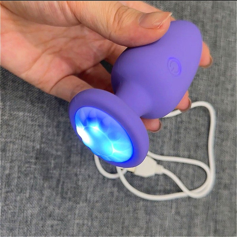 LED+Remote Control Anal Plug Vibrator Dildo Prostate Massager Sex Toy Men Women