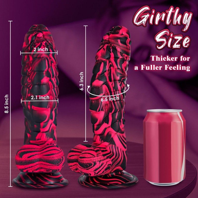 Sex Toys Adults Penis Dildo - 6.5" Girth Huge Thick Fantasy Dildos with Strong S gallery