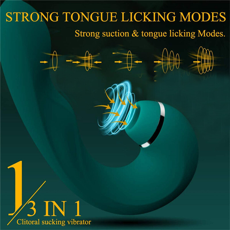 3IN1-Sucking-Vibrator-Clit-Sucker-Dildo-Women-G-spot-Massager Sex-Toy for-Women gallery