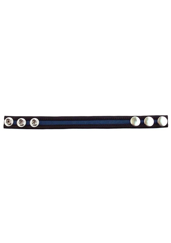 Rouge Leather Adjustable Cock Strap – Black & Blue