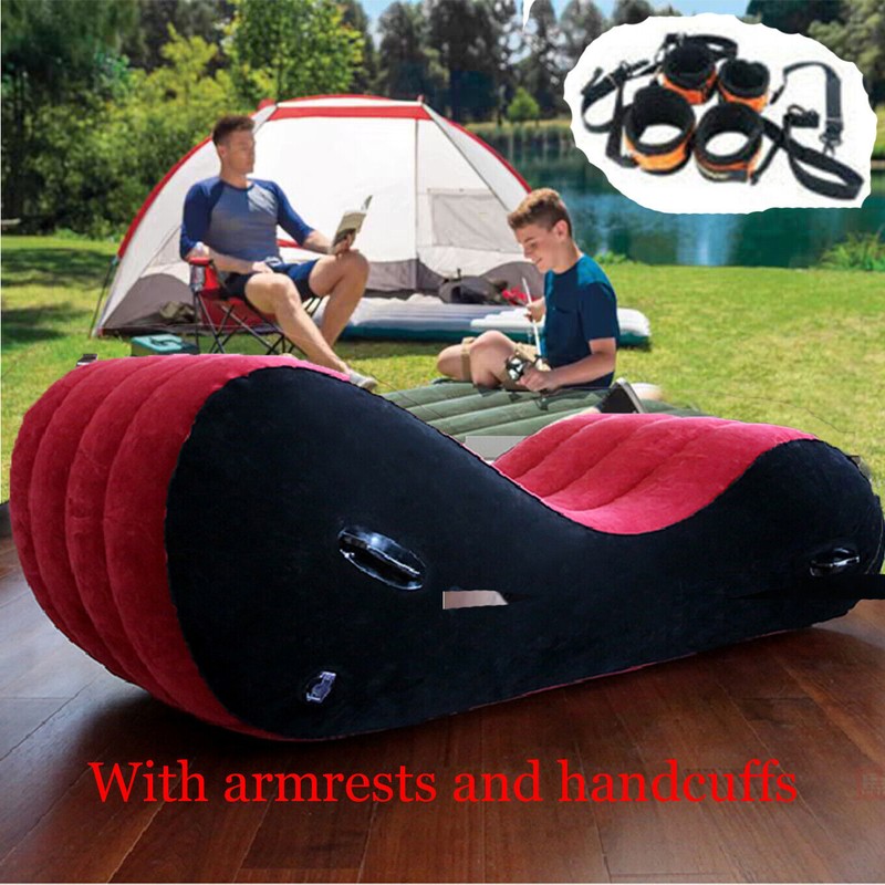 Portable Inflatable Sofa Bed Air Cushion Lounge Chair Lounger Couple Furniture