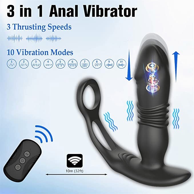 Remote Powerful Flapping Prostate Massager Dual Motor Male Waterproof Vibrator