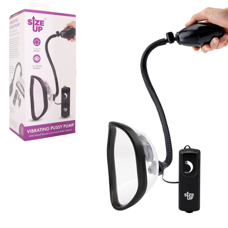 Vibrating Female Vagina Pump Corded Remote Control Women Enhancer Ergonomic Fit