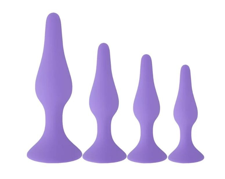 GYDOY – Secure Trusted 4-Piece Silicone Beginner Anal Plug Set – Purple