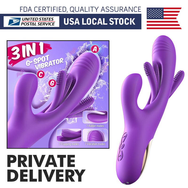 Rechargeable Patting Rabbit Vibrator Dildo G-spot Massager Stimulator Sex Toy