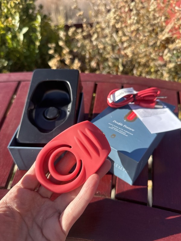 Pure Romance Double Feature Penis / Testicle Ring with Vibrator - Retail $119.00 gallery