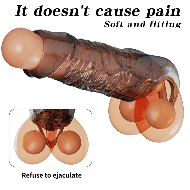 Silicone Penis Extender Sleeve Cock Extension-Sheath Girth Length Male-Enhancer gallery