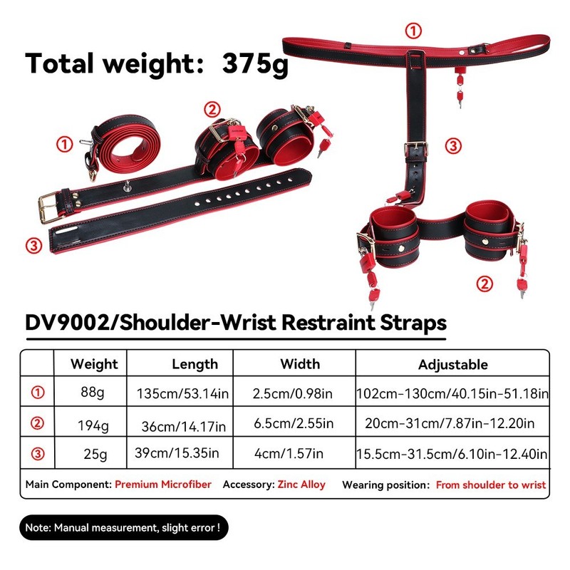 Restraint Straps Sex Toys Set BDSM With Lock Bondage Kit Shoulder-Wrist Collar gallery