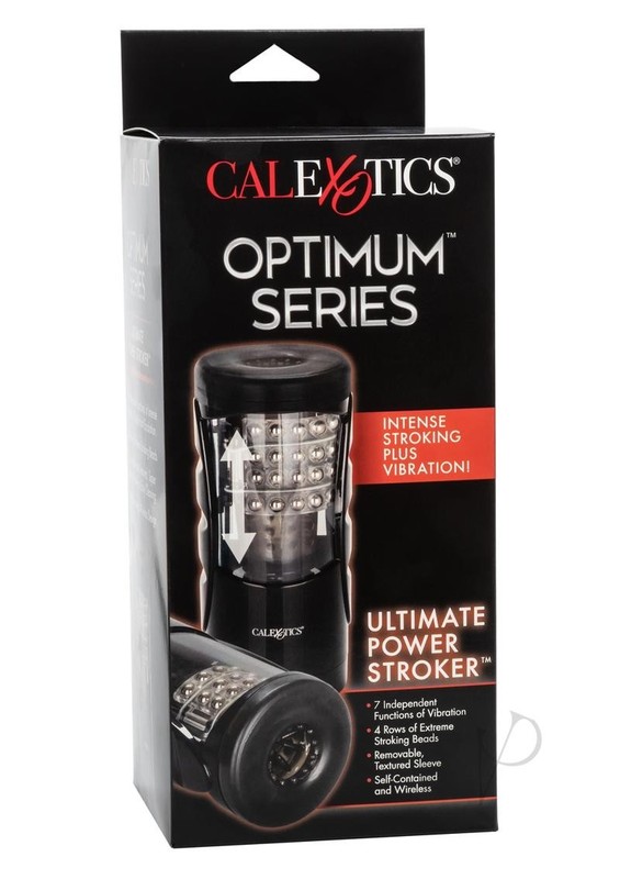 Optimum Power Ultimate Power Stroker Beaded Vibrating Masturbator – Black
