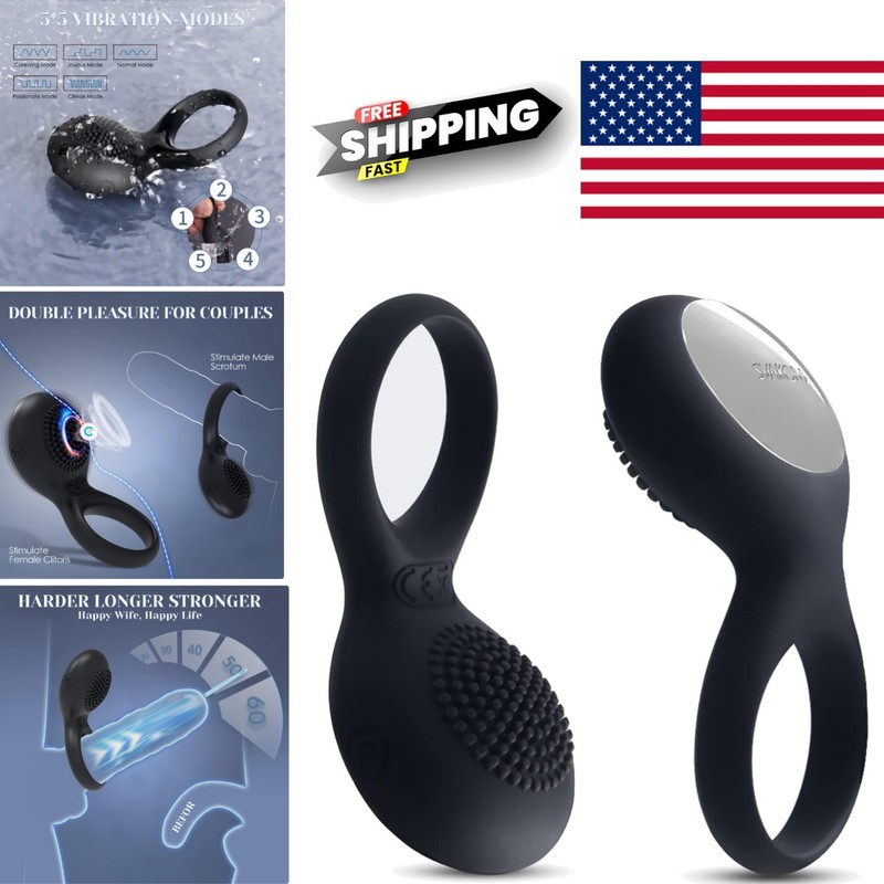 Waterproof Penis Ring Clitoral Vibrators 2 in 1 Adult Sensory Toy