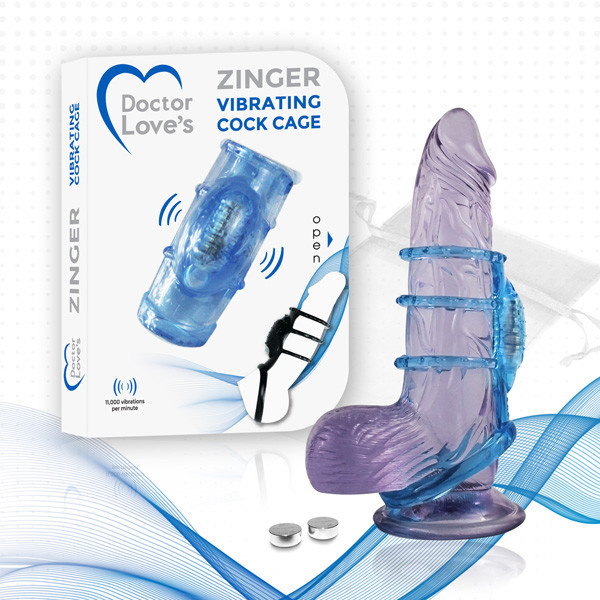 Zinger Vibrating Sleeve Penis Sheath Blue Male Enhancer