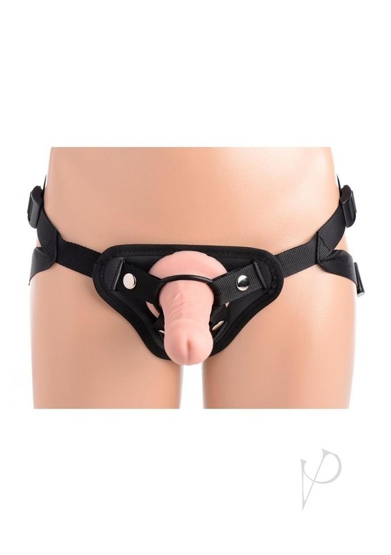 Strap-U Seducer Silicone Dildo with Harness 7in - Vanilla gallery