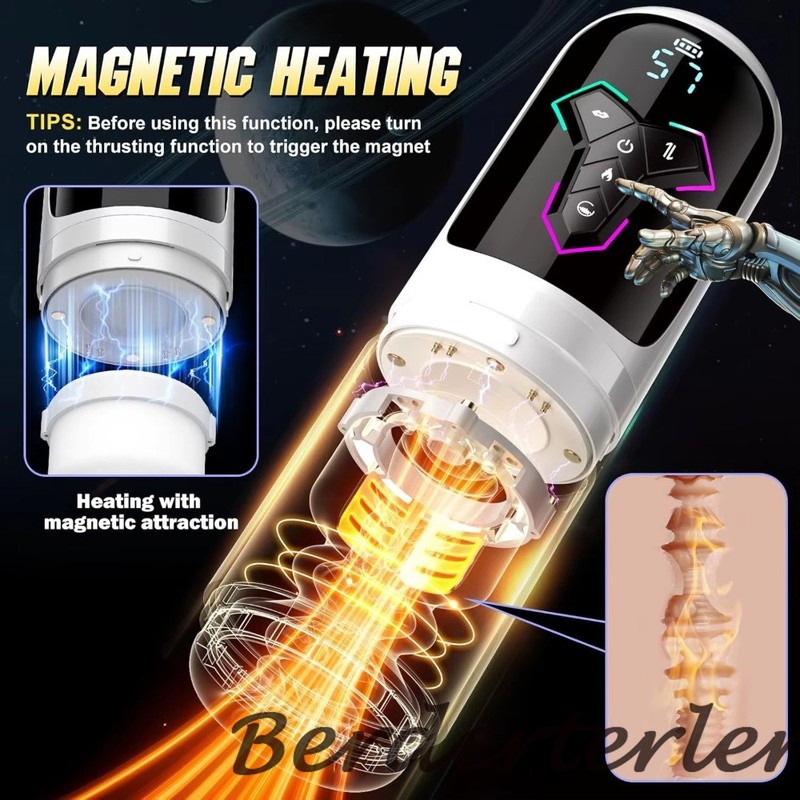 LCD Automatic 5IN1 Telescopic Sucking Licking Male Masturbator Cup Heated Men gallery