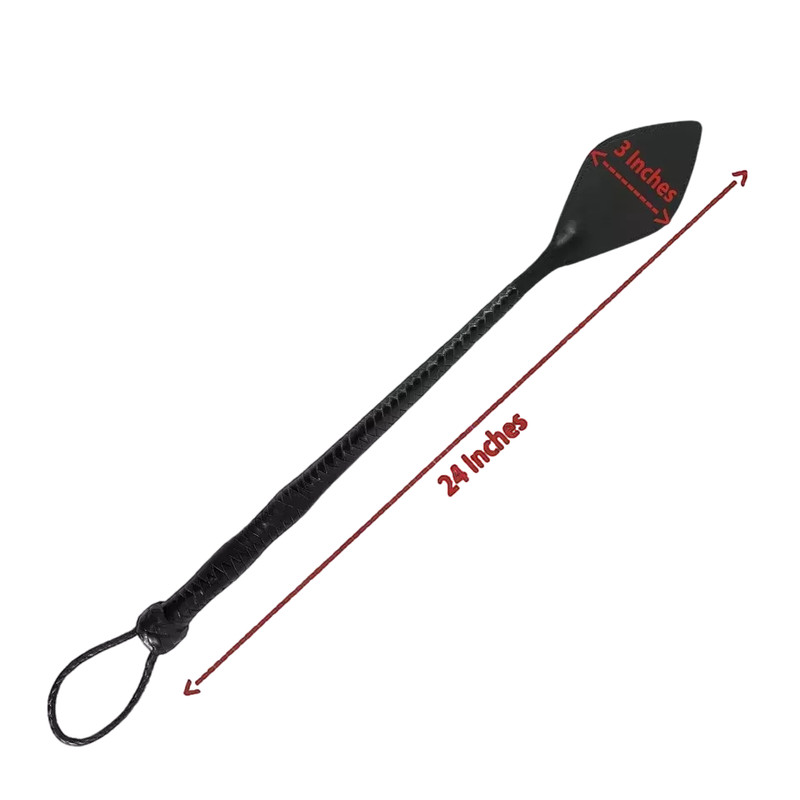 Real Leather Paddle & 24" Riding Crop Horse Training Gear Equestrian gallery