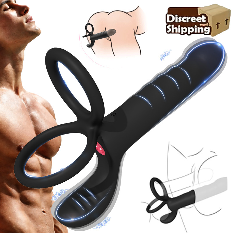 Men Penis Cock Ring Vibrator G-spot Dildo-Massager Sex Toys For-Women-Couple