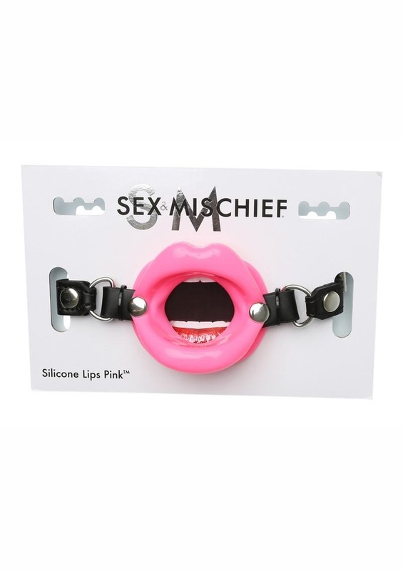 Sex & Mischief Silicone Lips Open Mouth Gag - Pink