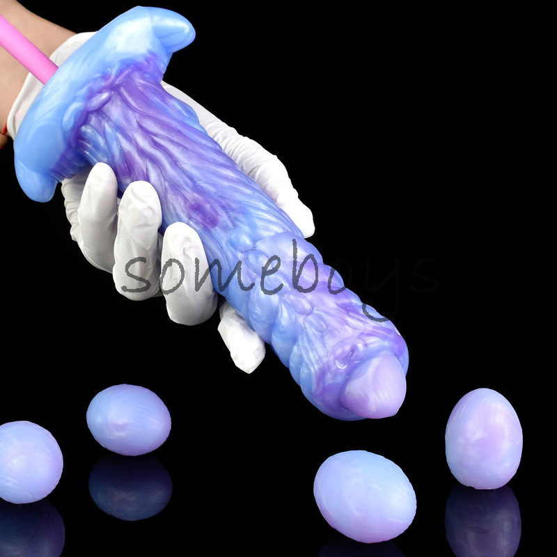Alien Ovipositor Dildo Hollow Penis with 5 Laying Eggs Sex Toy Women Masturbator