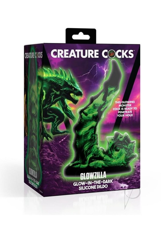 Creature Cocks Glowzilla Glow In The Dark Silicone Dildo – Green/Black