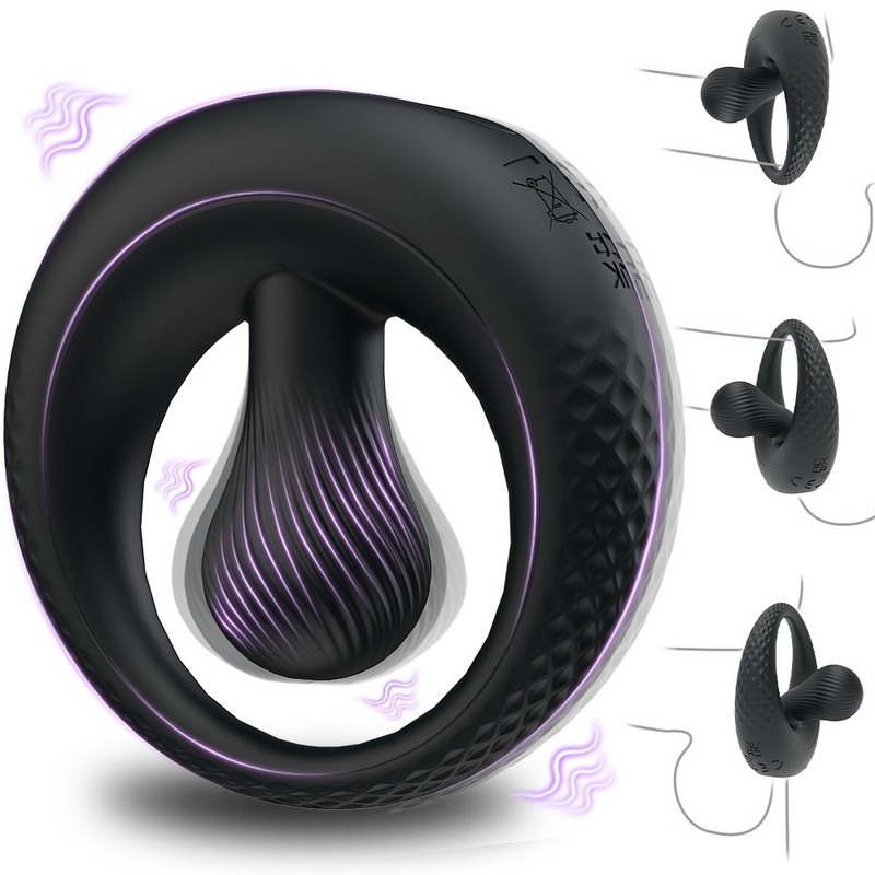 Vibrating Cock Ring with Flexible Bulb Clitoral Stimulator Male Sex Toys for Men