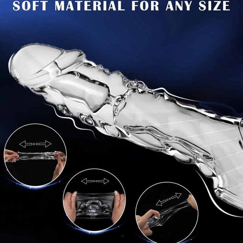 Add 3.6“ Soft Penis Sleeve Extender Extension Dildo Girth Penis Dick Ring Male gallery