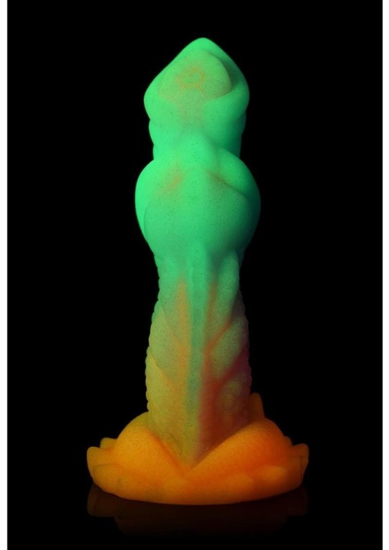Creature Cocks Aqua-Cock Glow in the Dark Silicone Dildo - Multicolor gallery