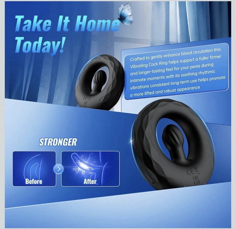 Vibrating Cock Ring for Couples with Flexible Bulb Clitoral 10 Vibration Modes gallery