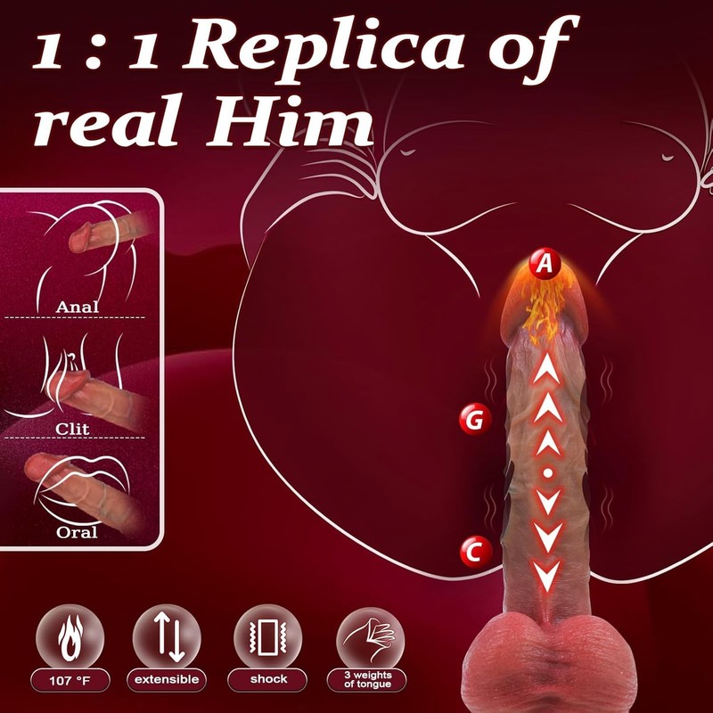Telescopic Realistic Thrusting Dildo Vibrator Sex Toys for Women Remote Control gallery