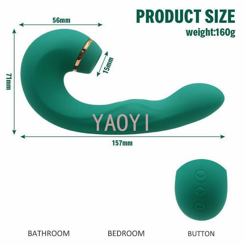Sucking-Vibrator-Clit-Sucker-Dildo-Vibe-G-spot-Massager-Sex-Toy for-Women Green gallery